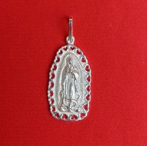 Virgin of Guadalupe Charm Pendant .925 Sterling‎ Silver!!